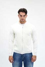 Maglione Full Zip White