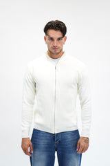 Maglione Full Zip White