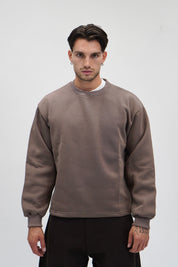 Felpa crewneck tortora