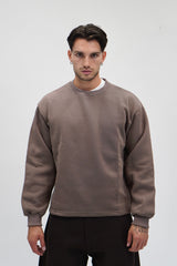 Felpa crewneck tortora