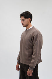 Felpa crewneck tortora