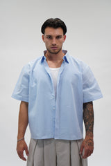 Camicia Waffle Crop Sky