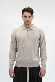 Maglione Half Zip Khaki
