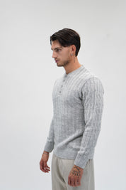 Maglione cable-knit grey
