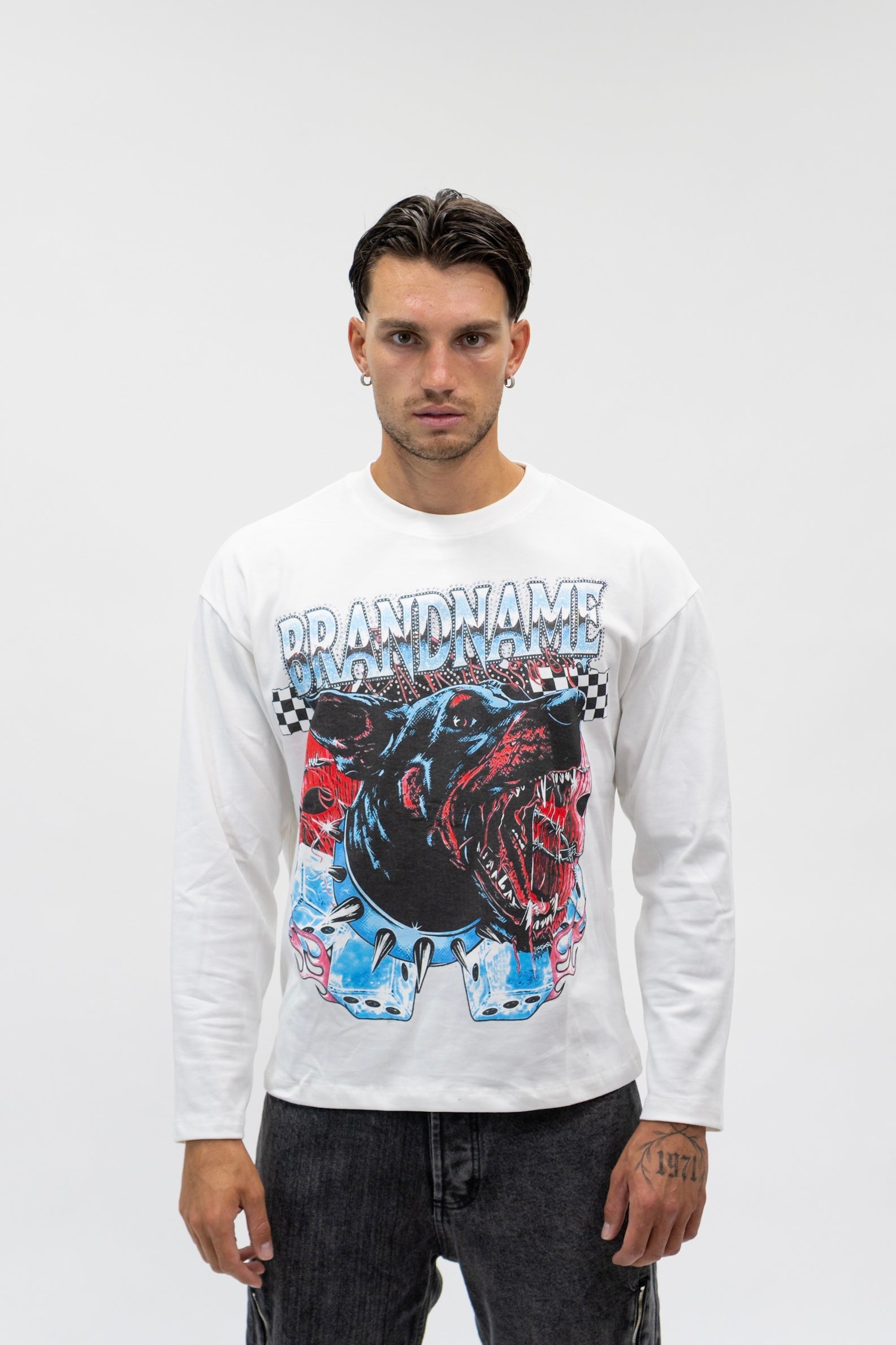 Longsleeve Brandname White