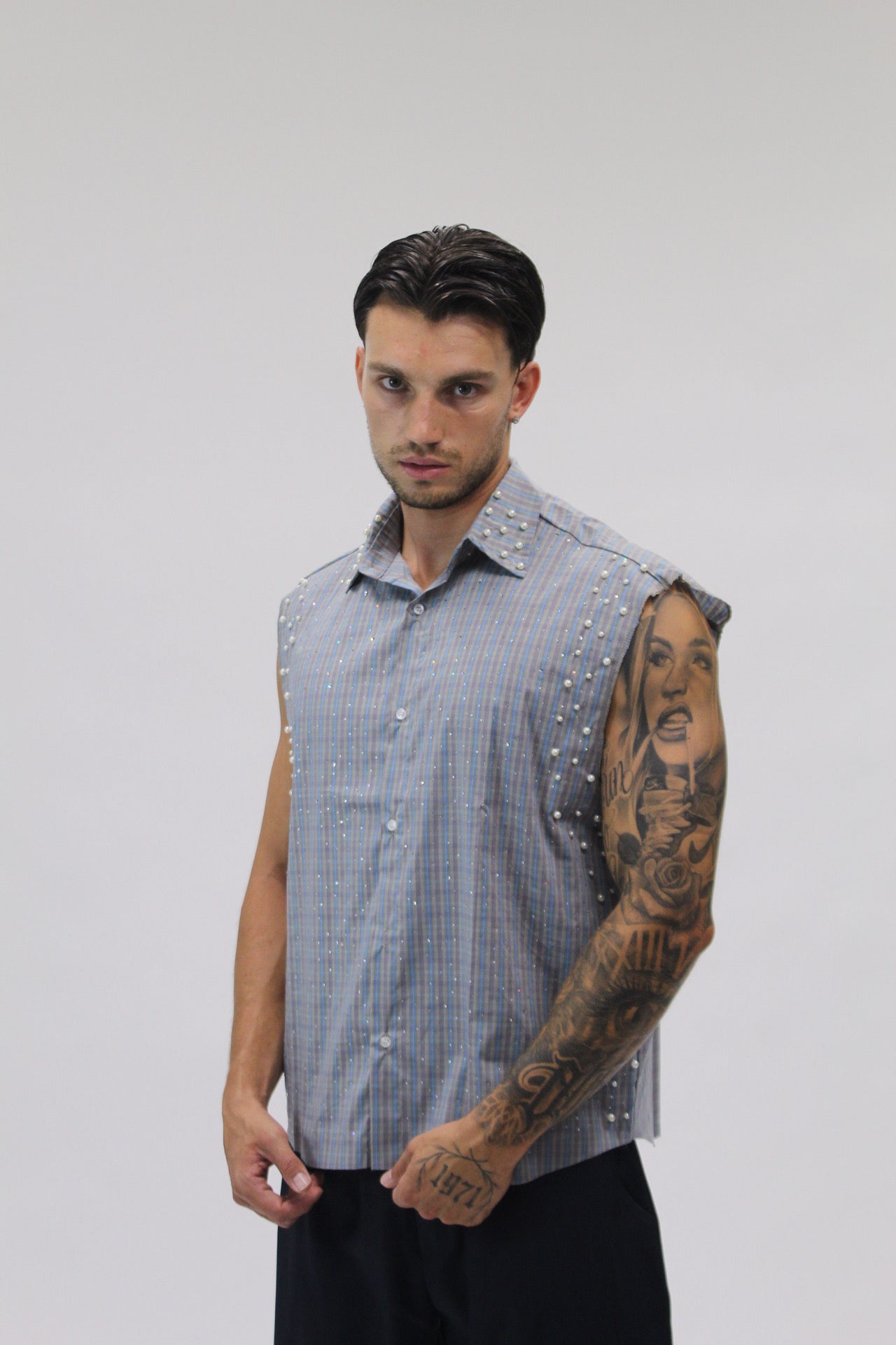 Camicia Smanicata Pearl Sky