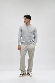 Maglione cable-knit grey