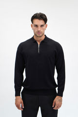 Polo Zip Black