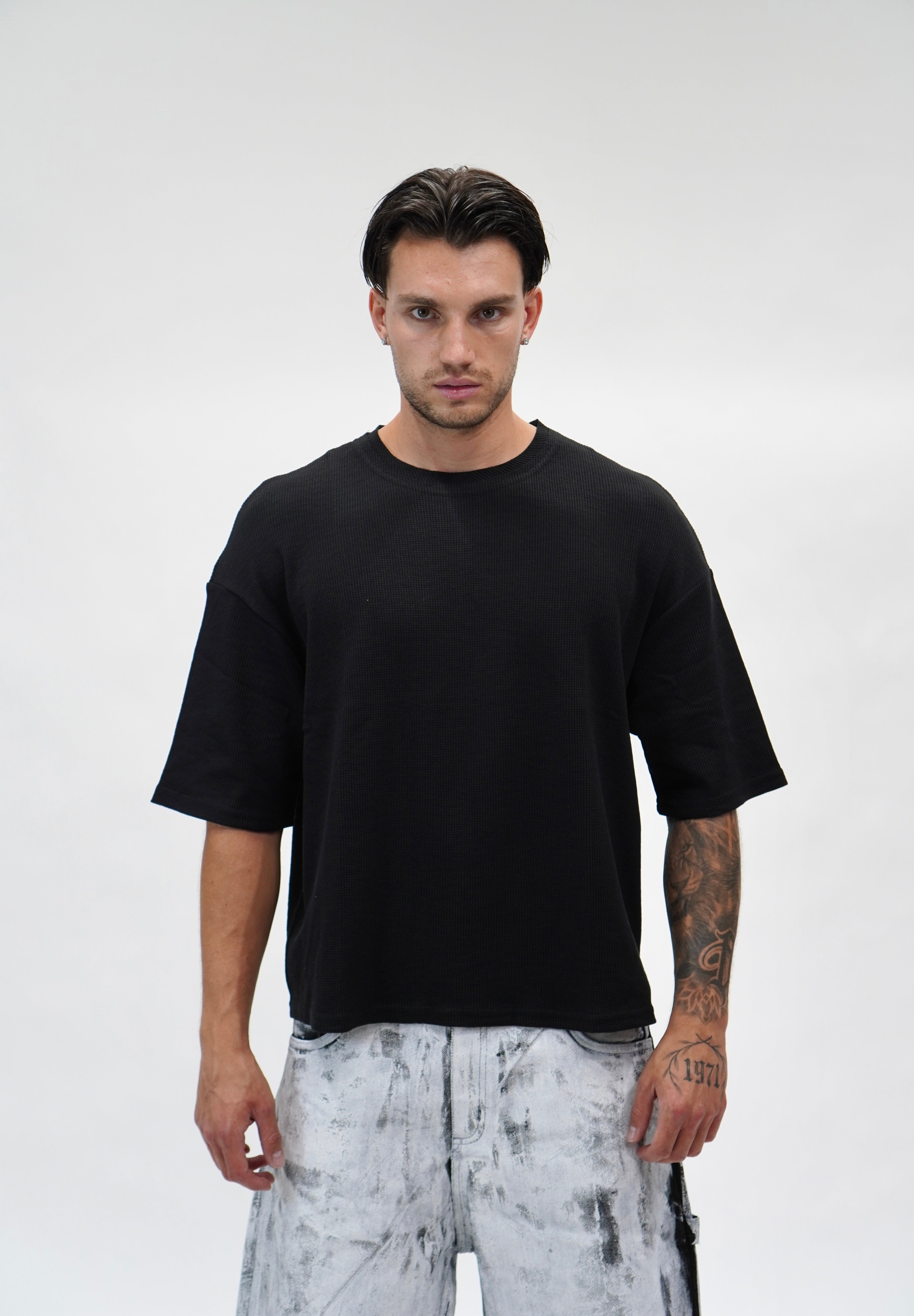 T-shirt Waffle Black