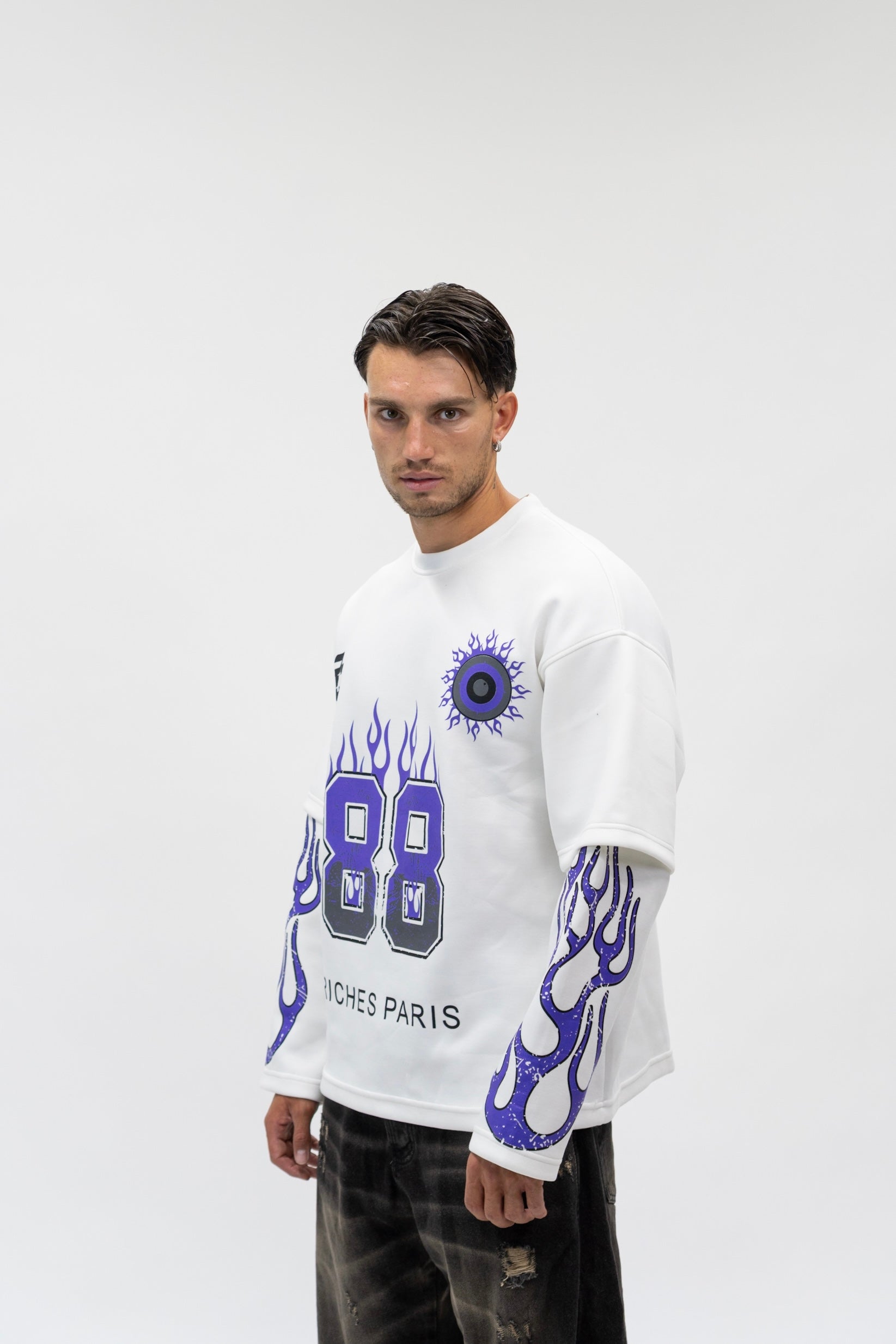 Longsleeve Double Flame White