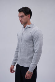 Maglione full zip jumper grey