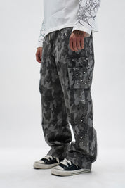 Jeans Cargo Army Black Strass