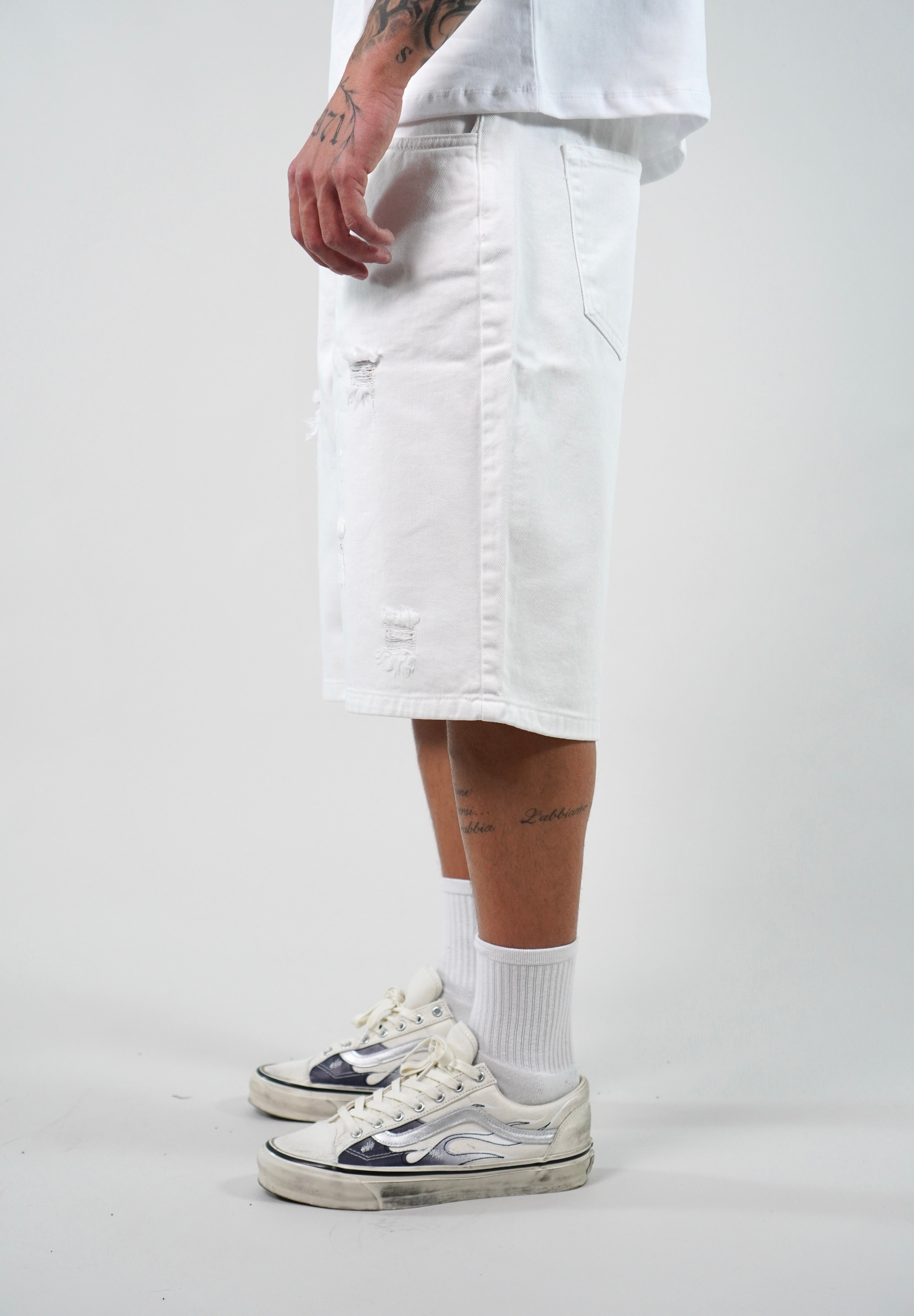 Jorts Rock White