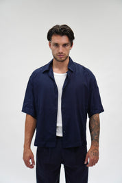 Camicia Misto Lino Blue