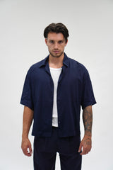 Camicia Misto Lino Blue