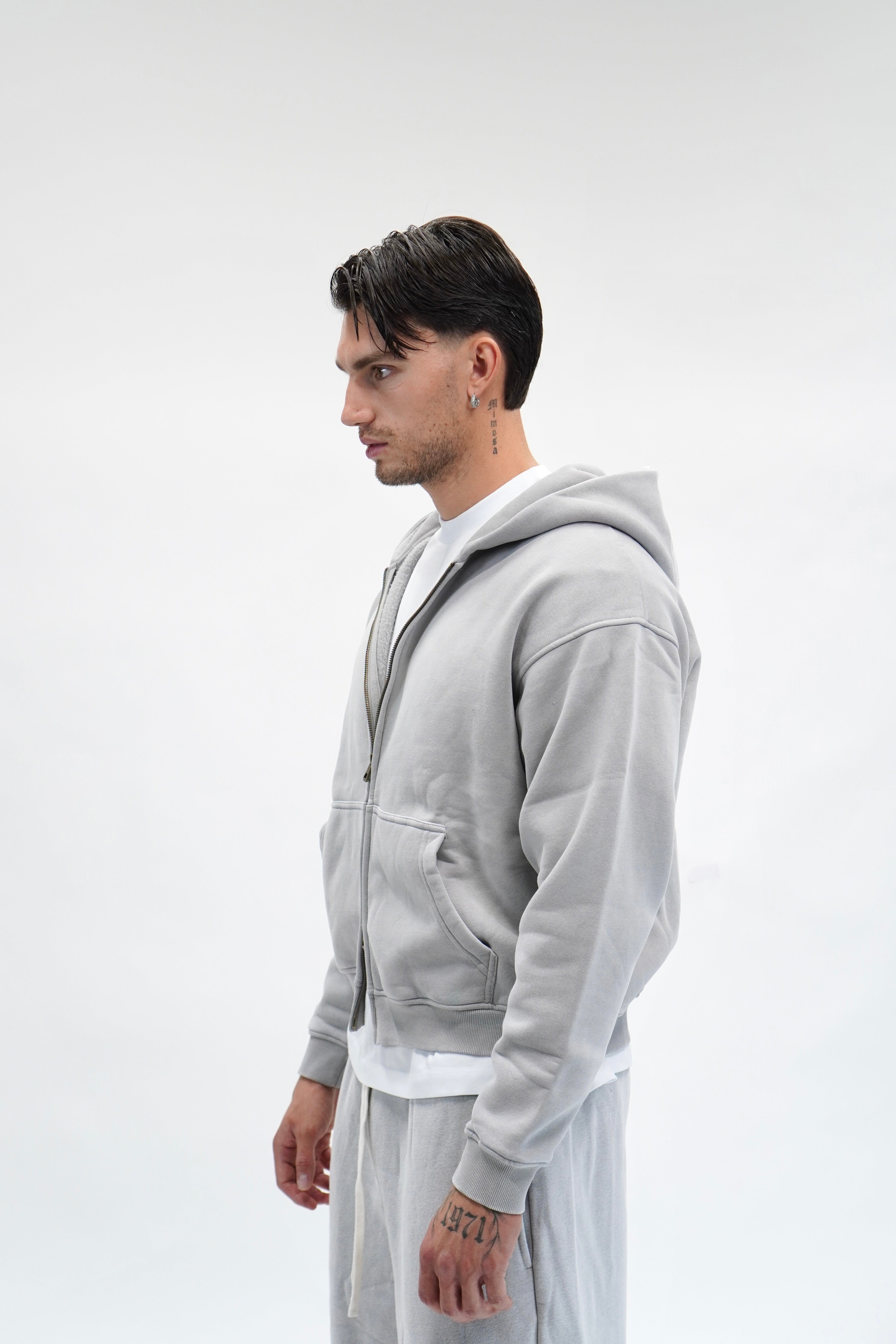 Hoodie Faded Grey