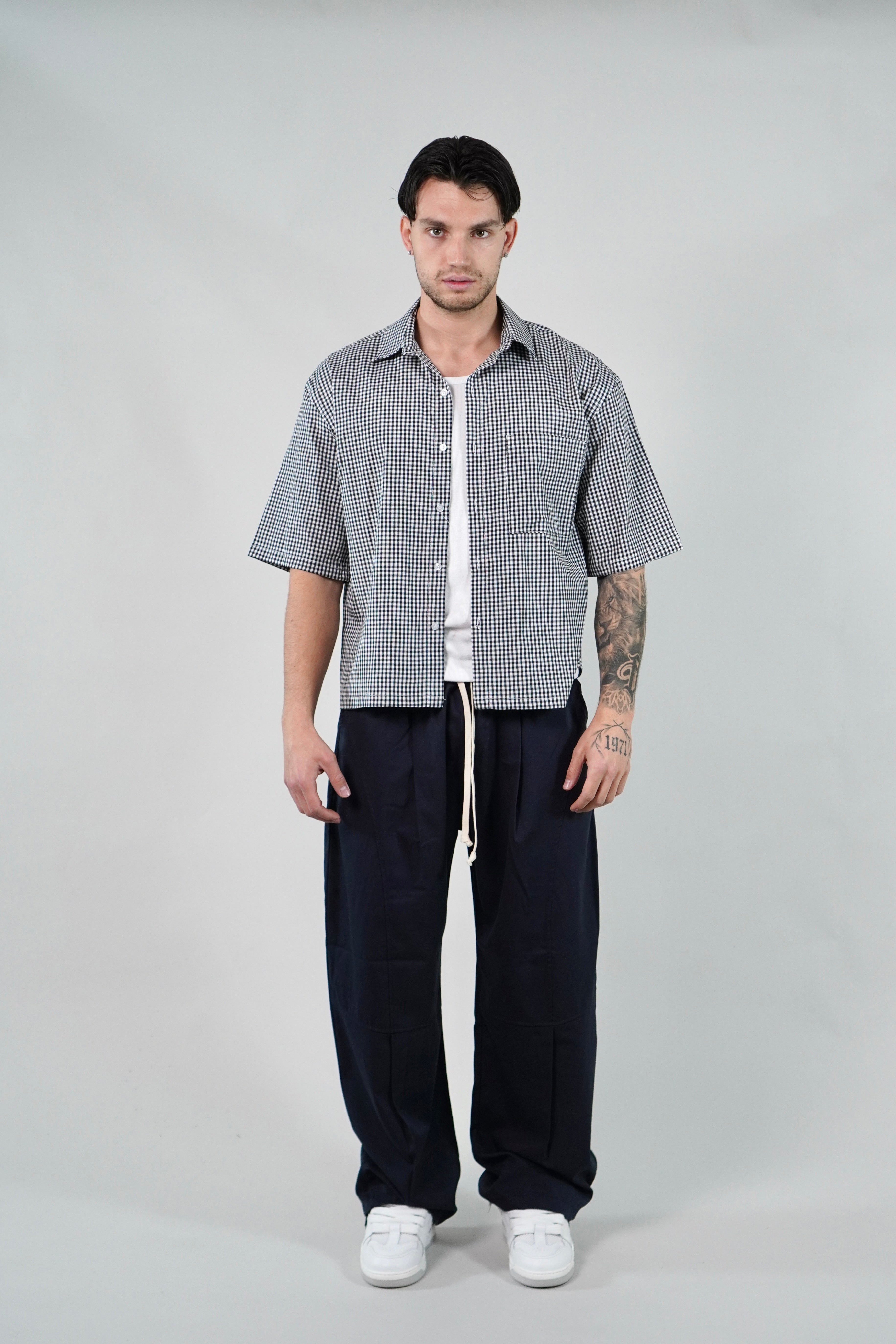 Camicia Block Check Black