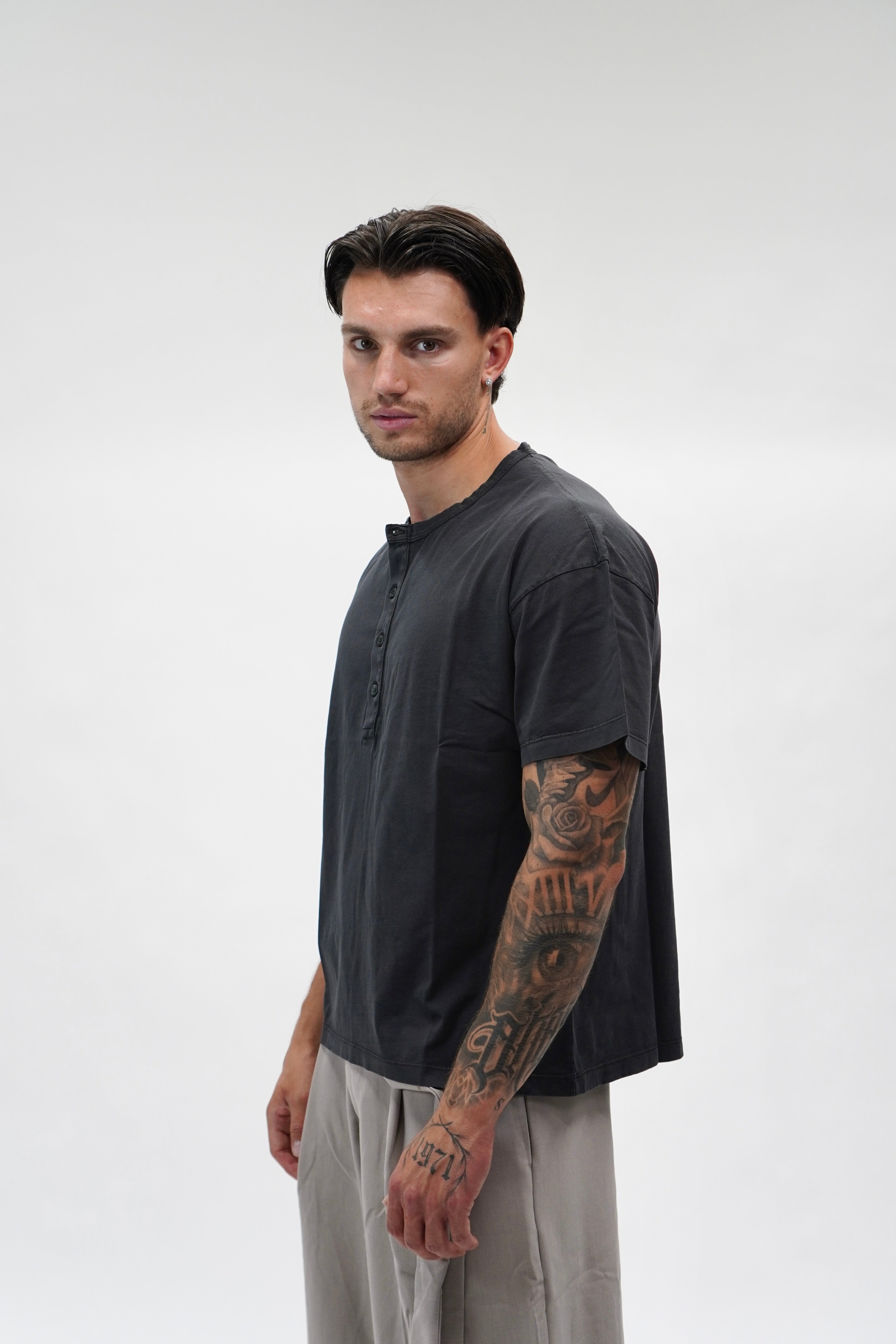 T- shirt Serafino Jersey Black