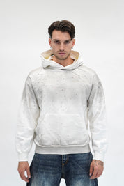 Hoodie Riches Distressed White