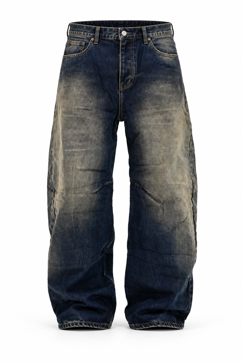 Jeans Baggy Dark Blue Sandblasted