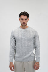Maglione cable-knit grey