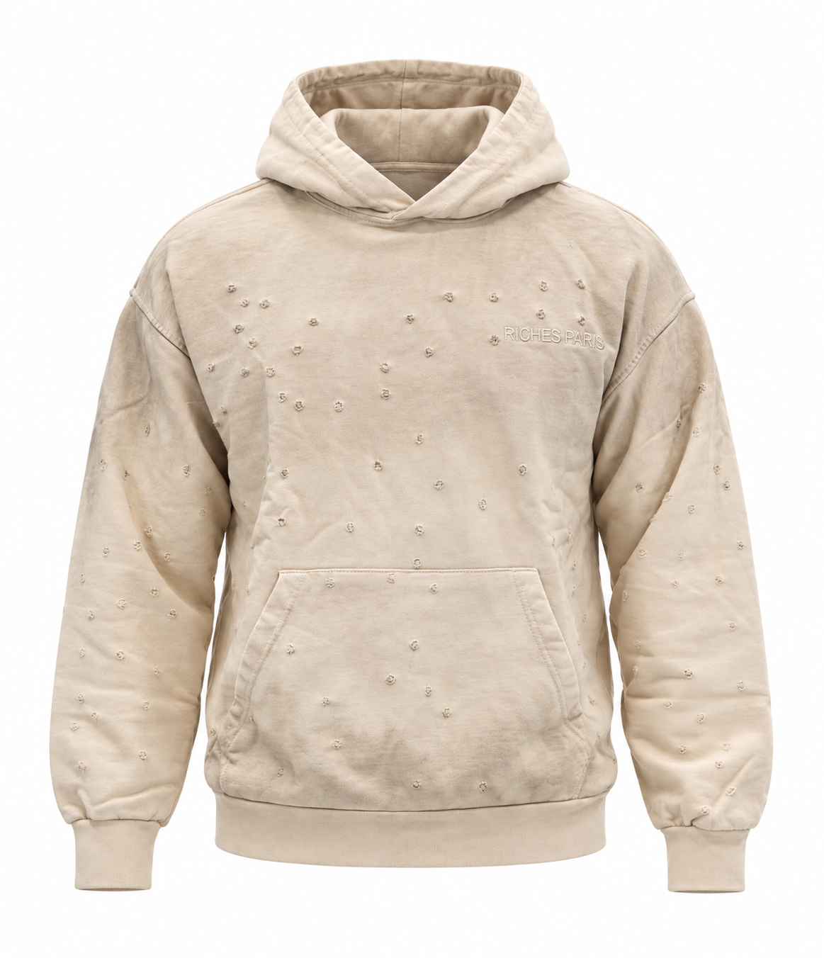Hoodie Riches Distressed Sand