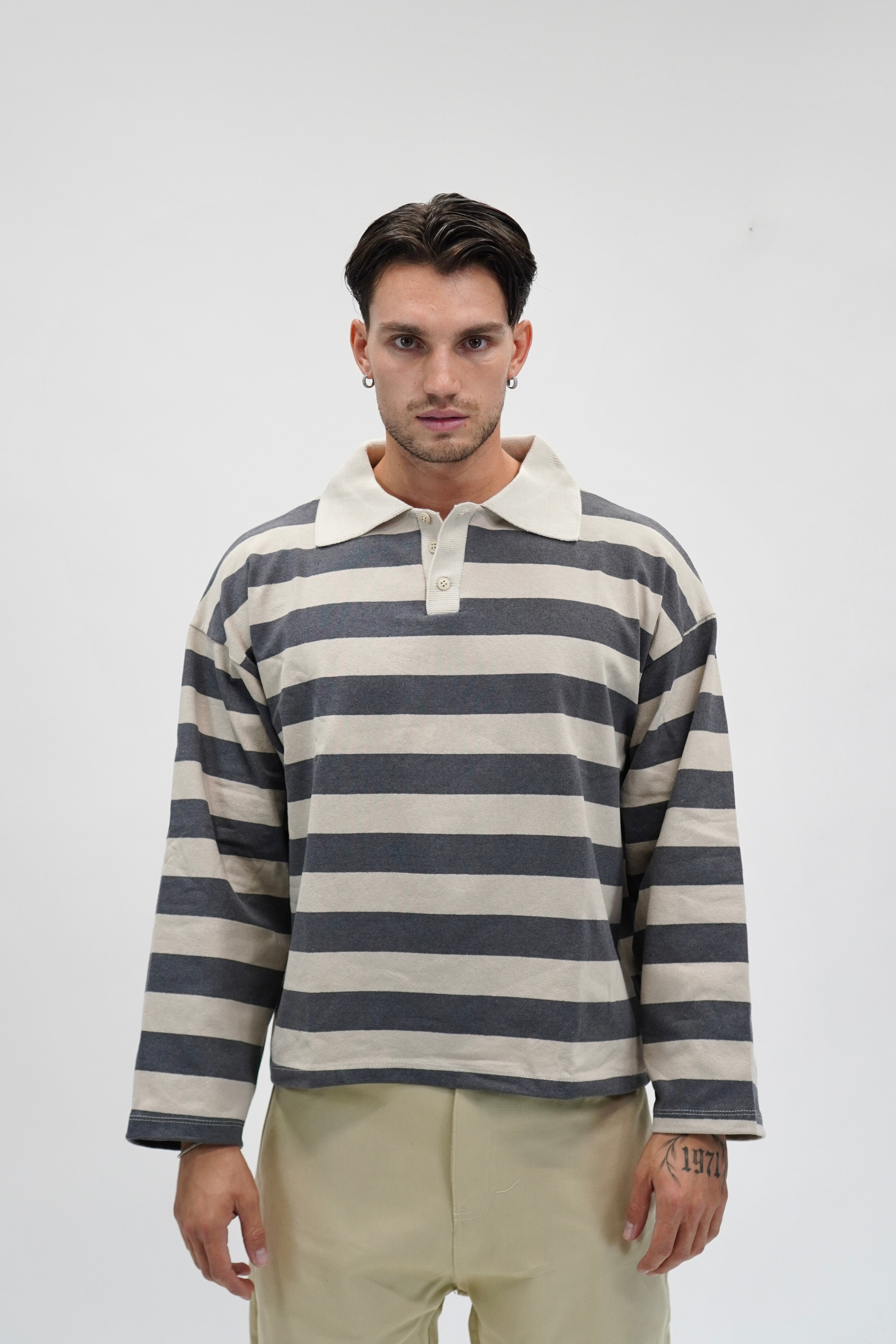 Polo Stripes Sand & Grey