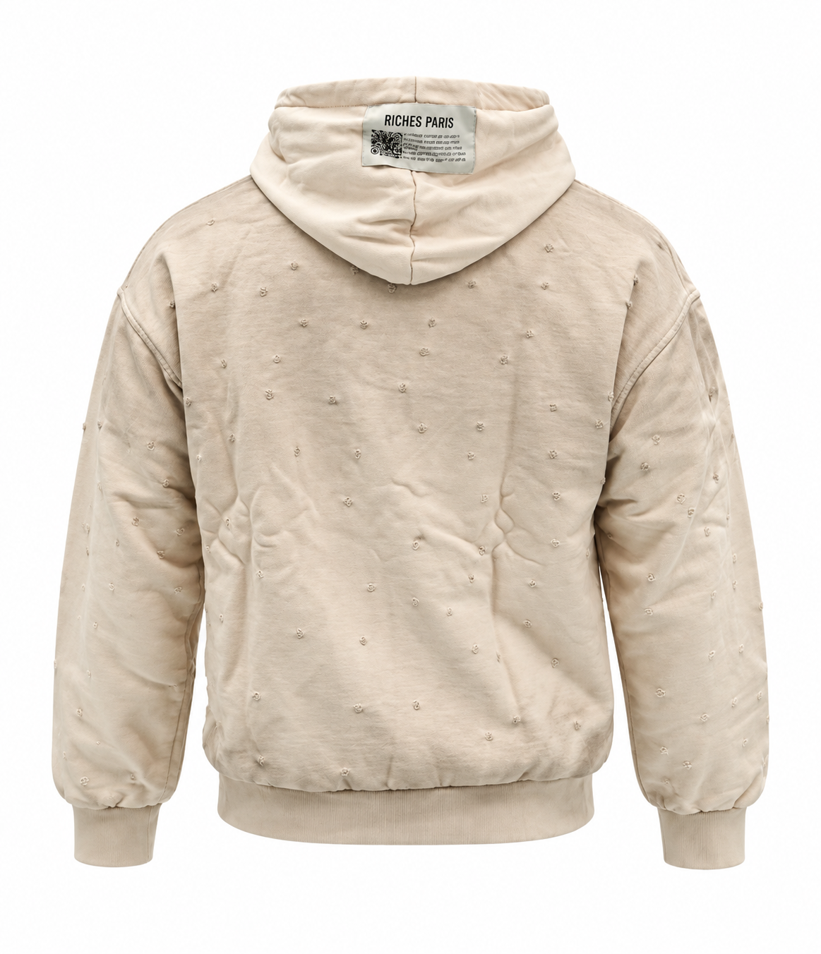 Hoodie Riches Distressed Sand