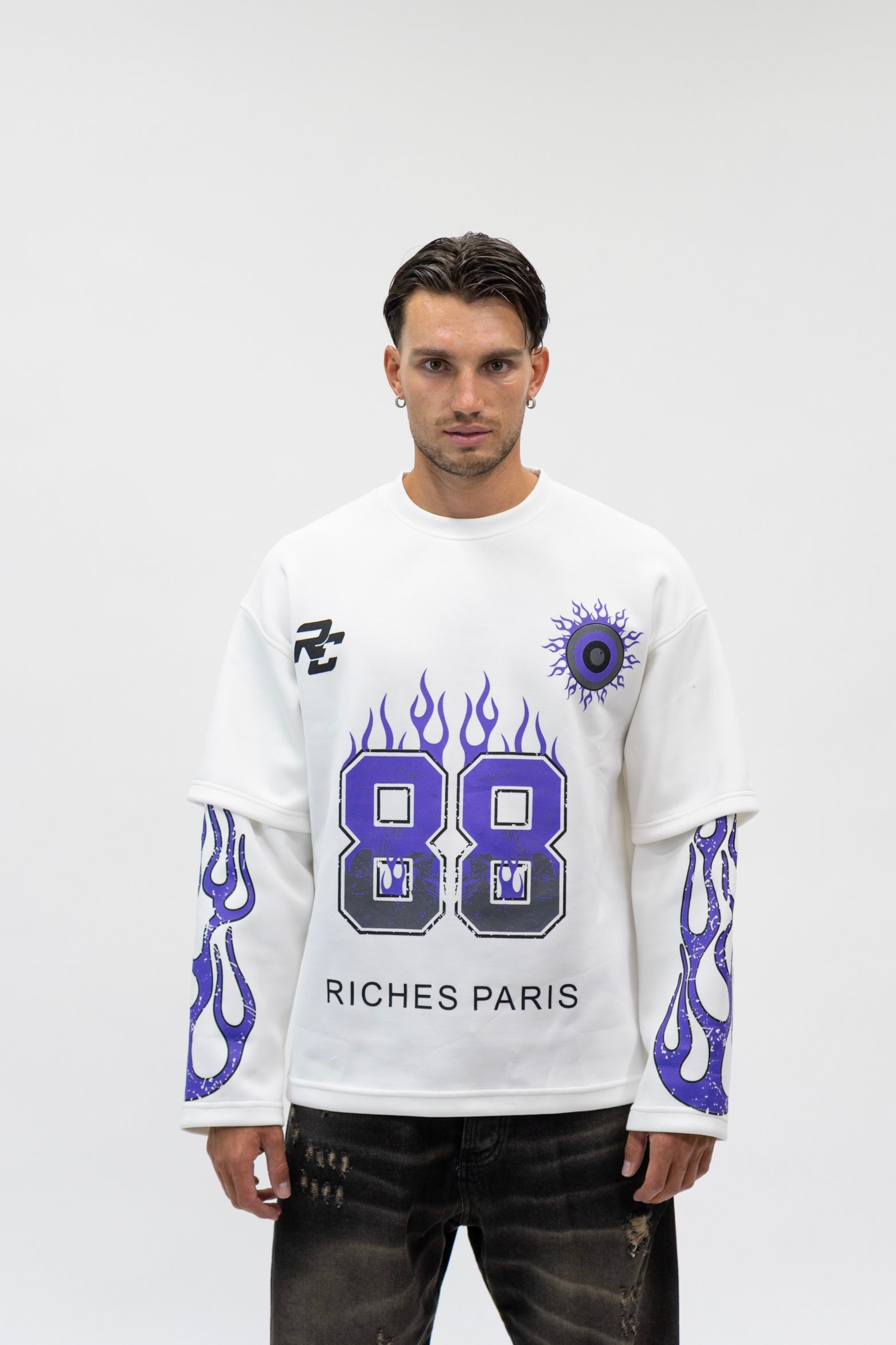 Longsleeve Double Flame White