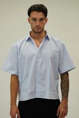 Camicia Boxy Sartoriale Stripe Blu