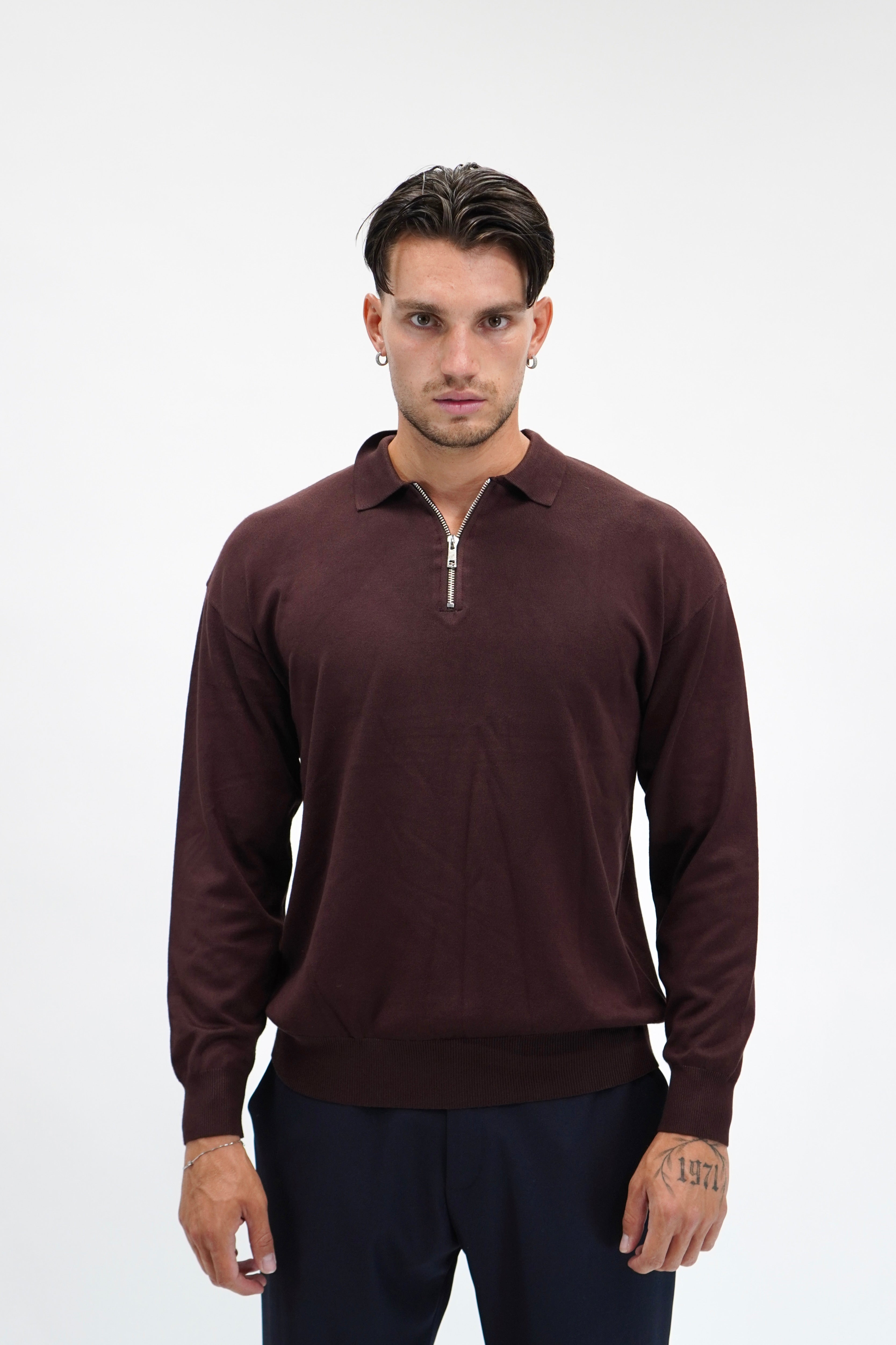 Polo Zip Moka