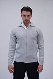 Maglione full zip jumper grey