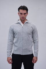 Maglione full zip jumper grey