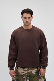 Felpa crewneck moka