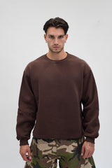 Felpa crewneck moka
