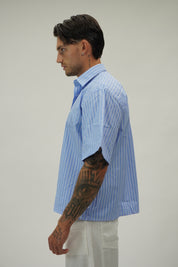 Camicia Boxy Sartoriale Sky