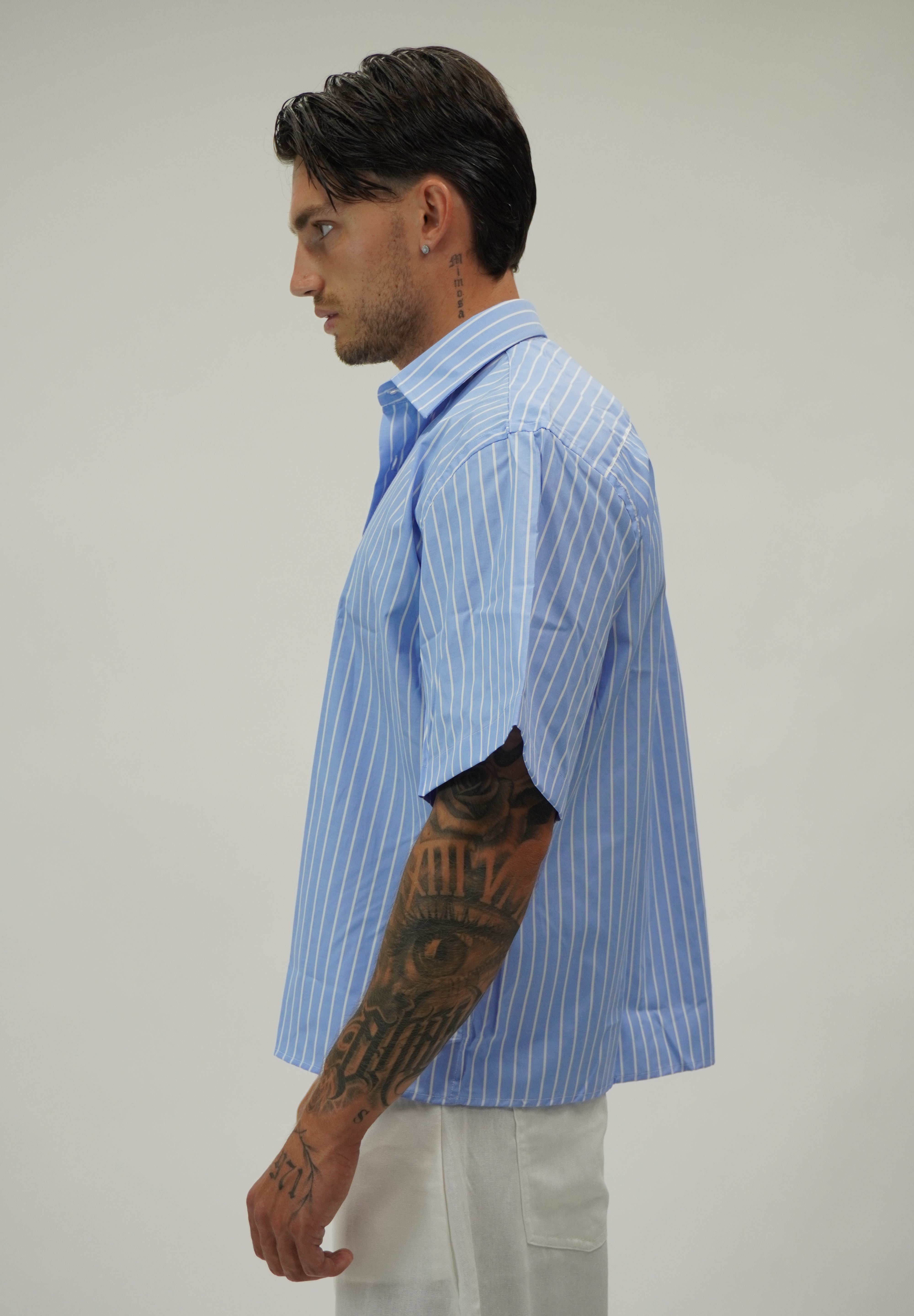 Camicia Boxy Sartoriale Sky