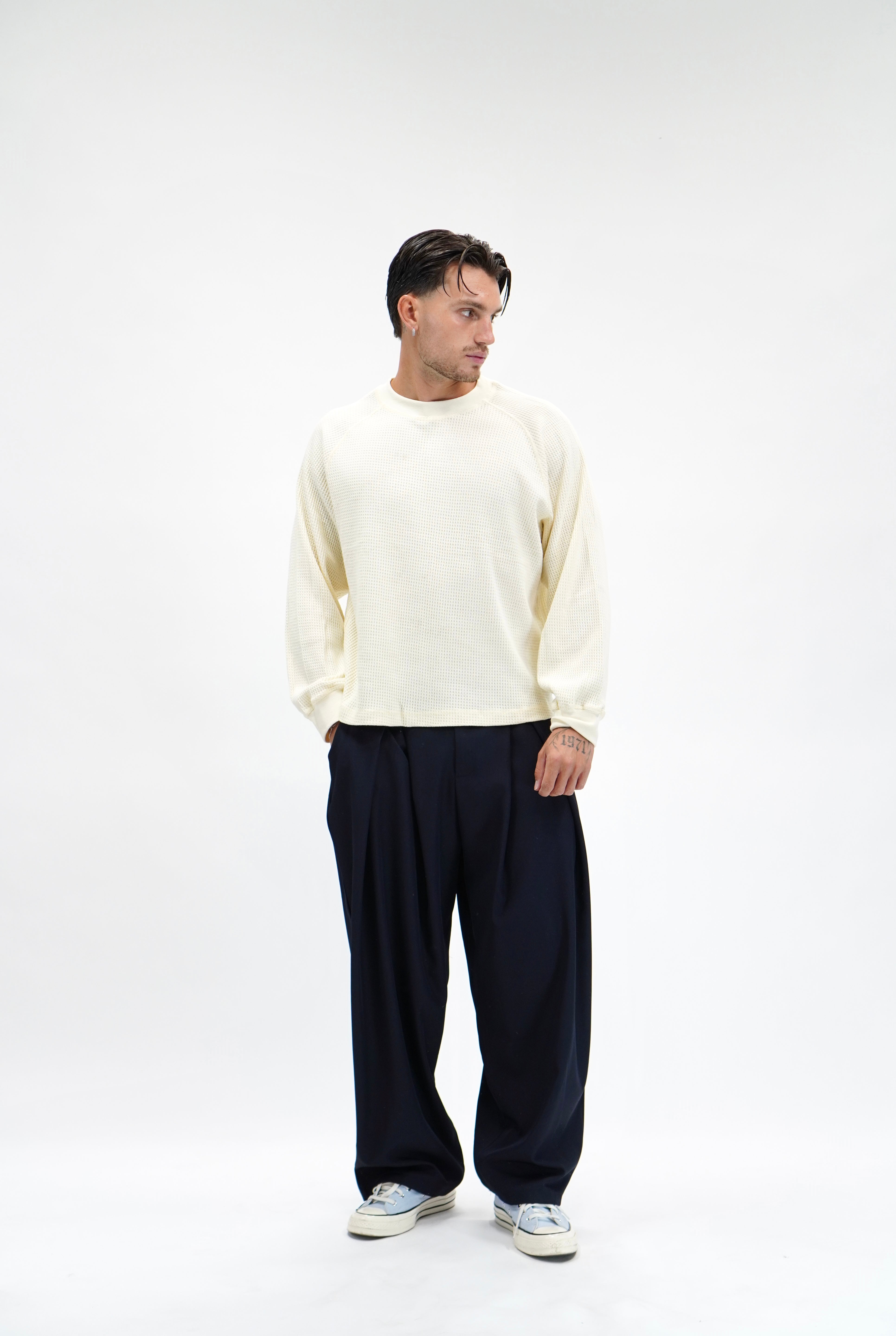 Longsleeve Waffle Raglan Cream