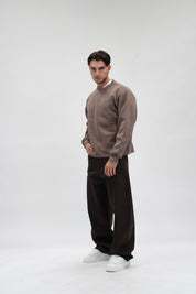 Felpa crewneck tortora