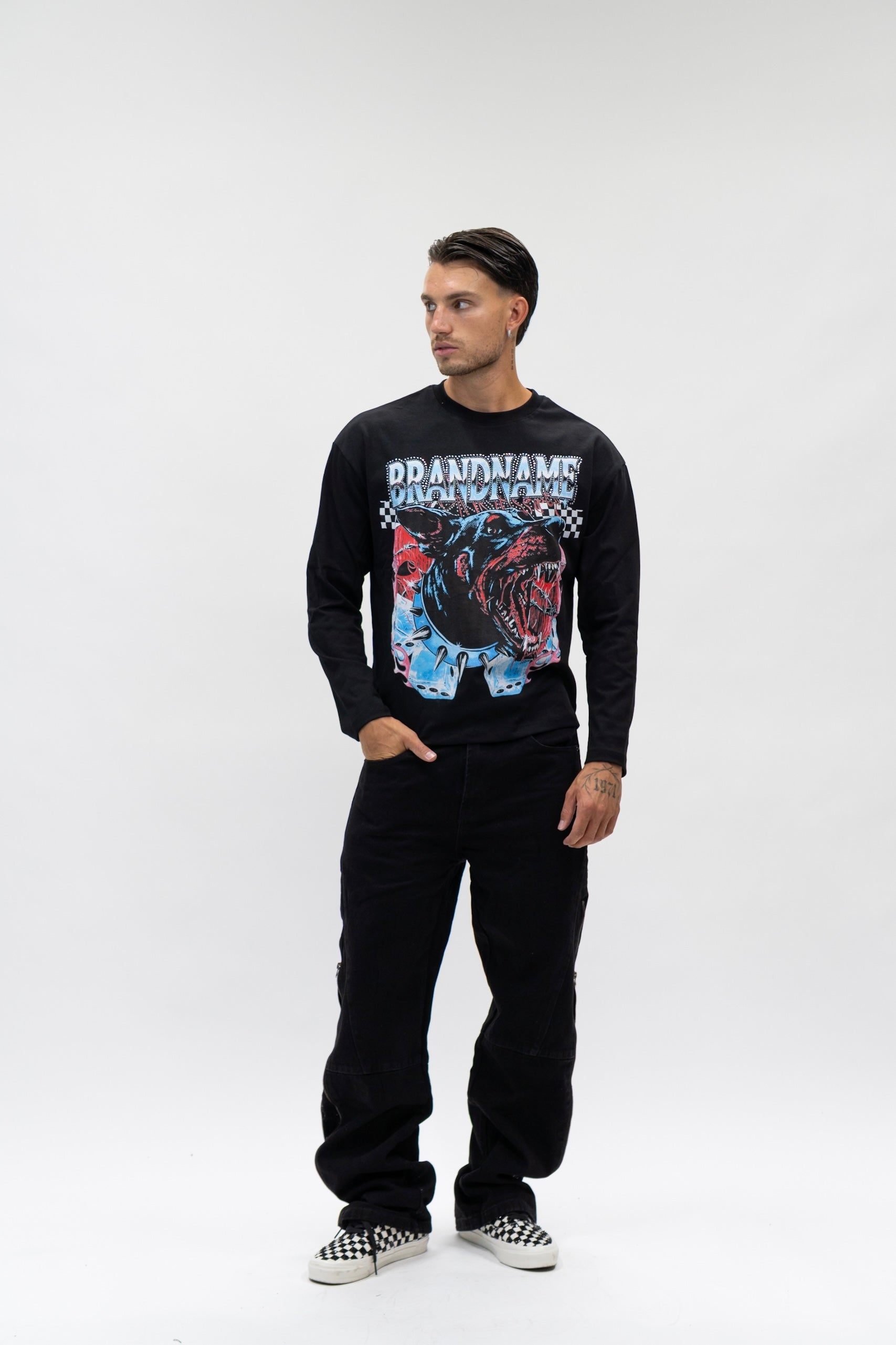 Longsleeve Brandname Black