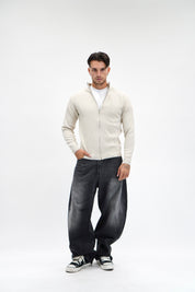 Maglione Full Zip Beige