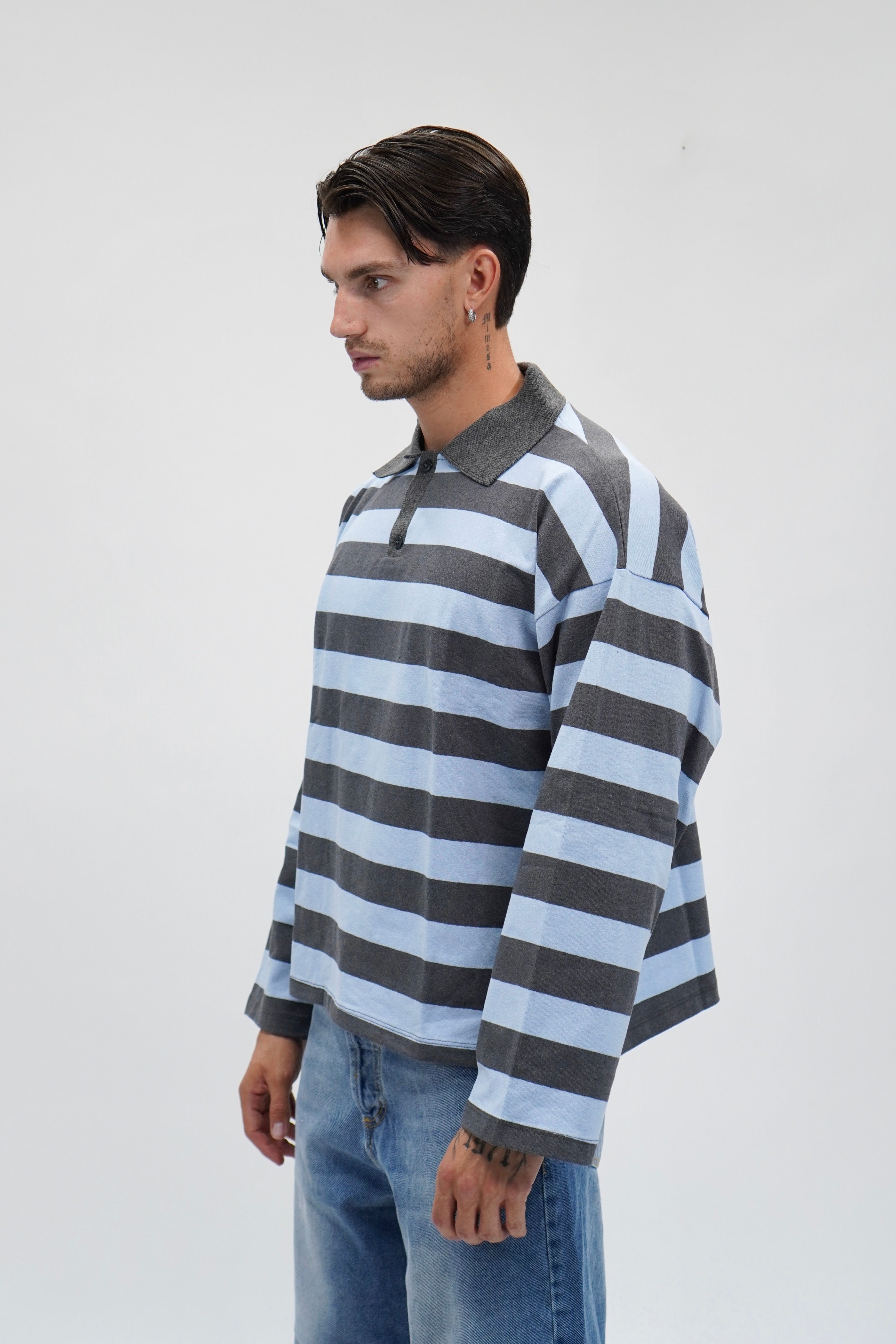Polo Stripes Grey & Blue