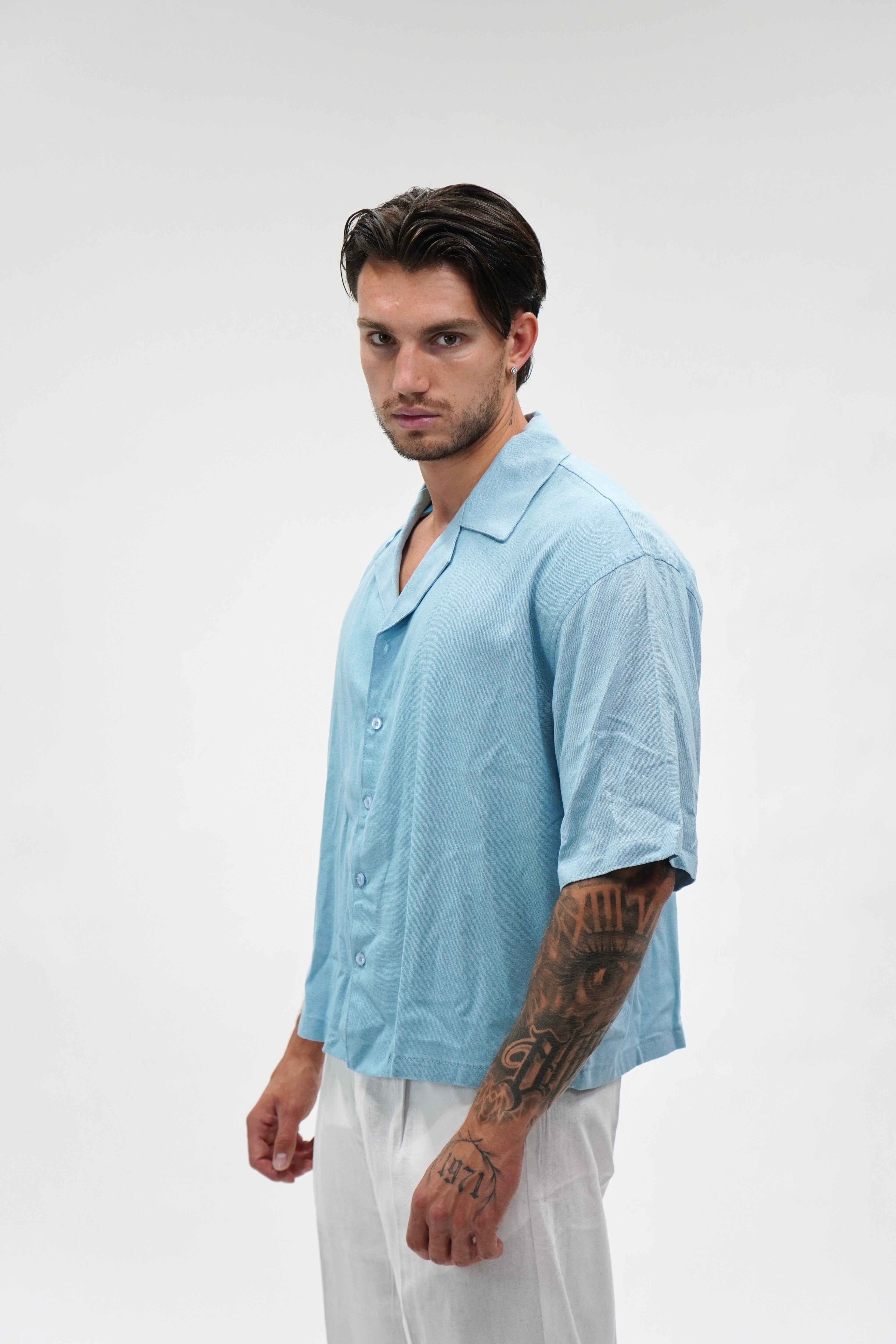 Camicia Misto Lino Sky