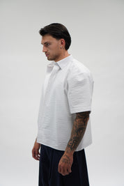 Camicia Waffle Crop White