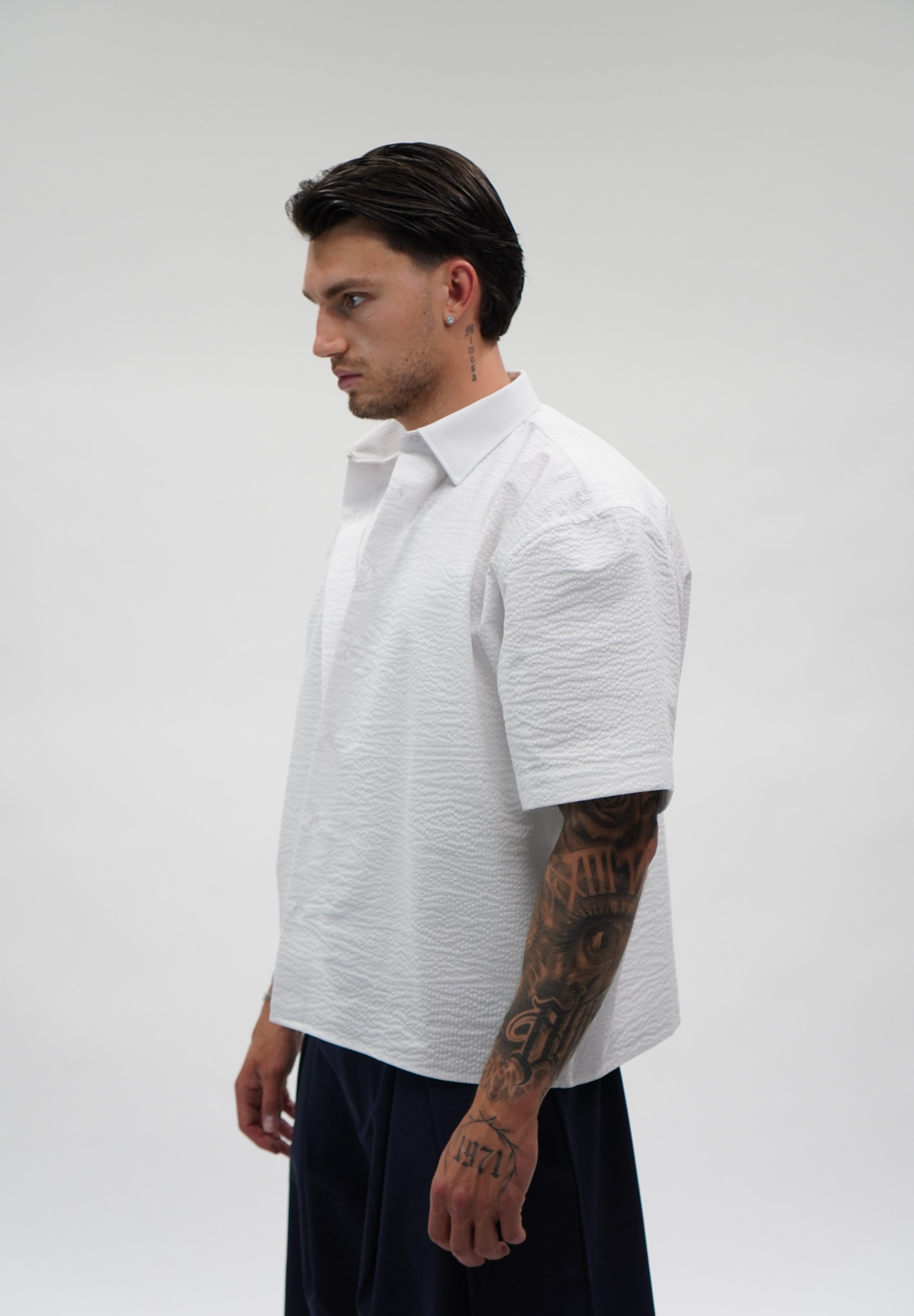 Camicia Waffle Crop White