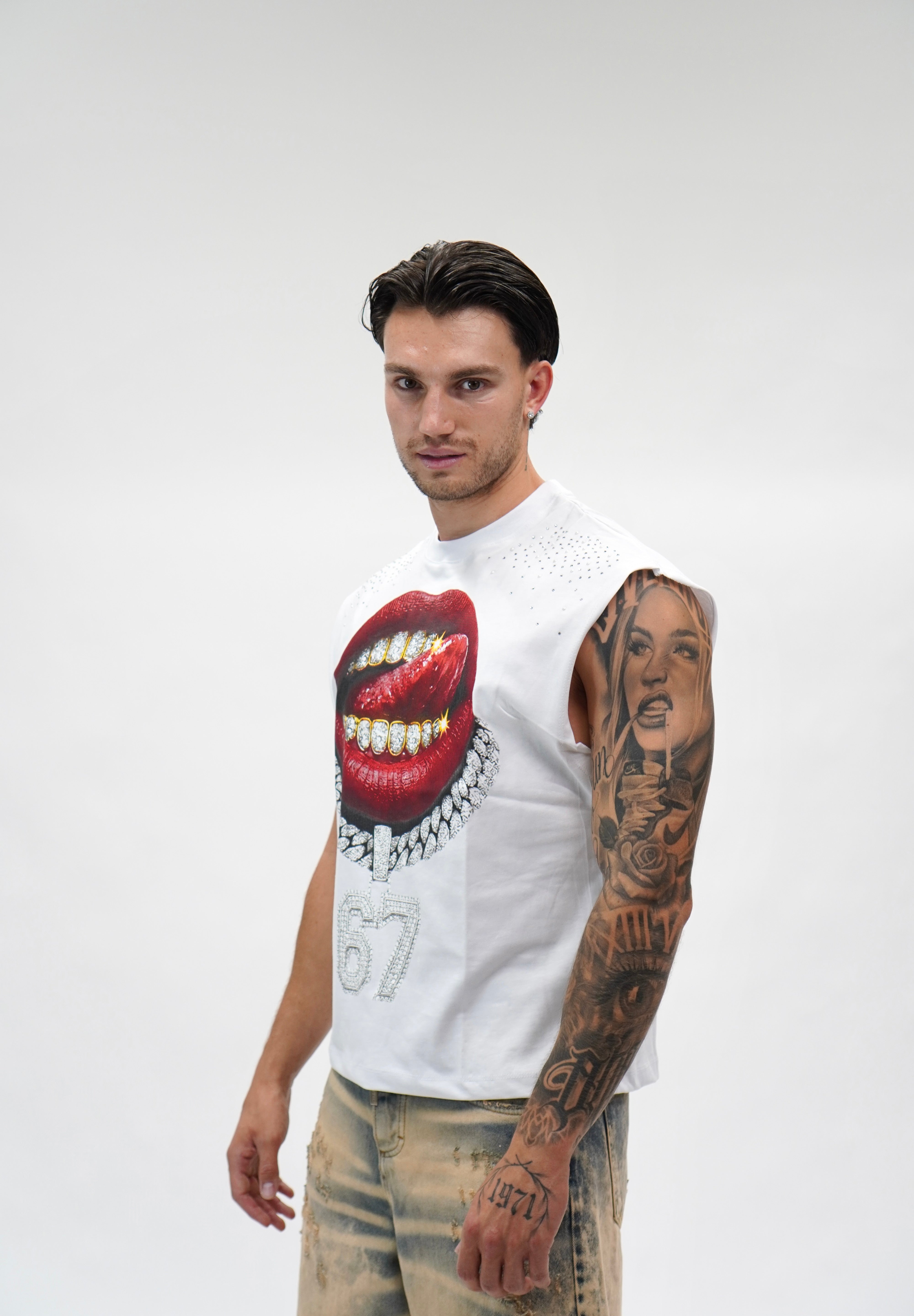 Canotta Brillant Kiss White