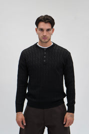 Maglione cable-knit black