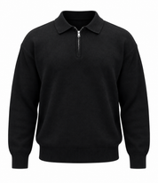 Maglione Half Zip Black