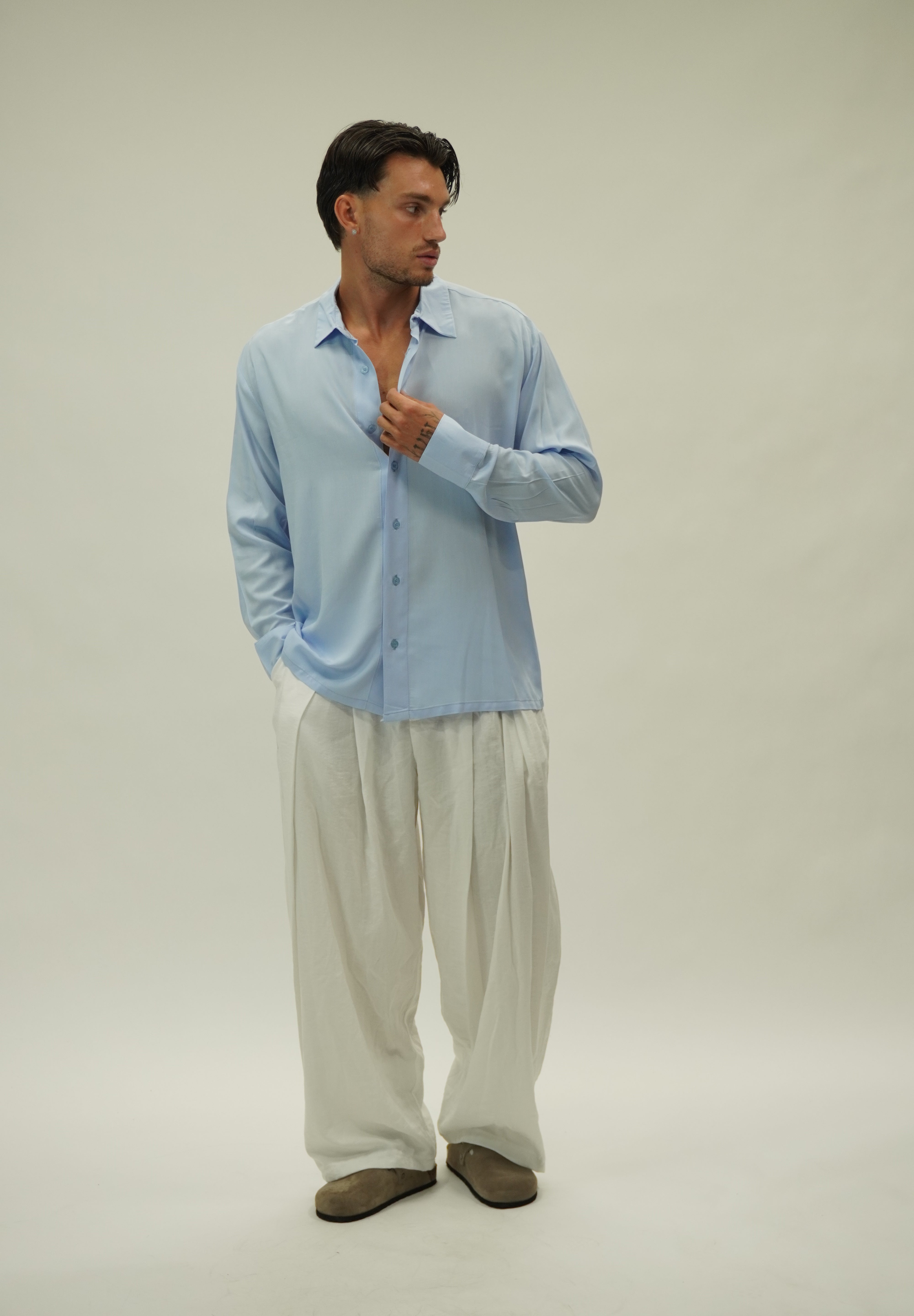 Camicia Simil Seta Sky