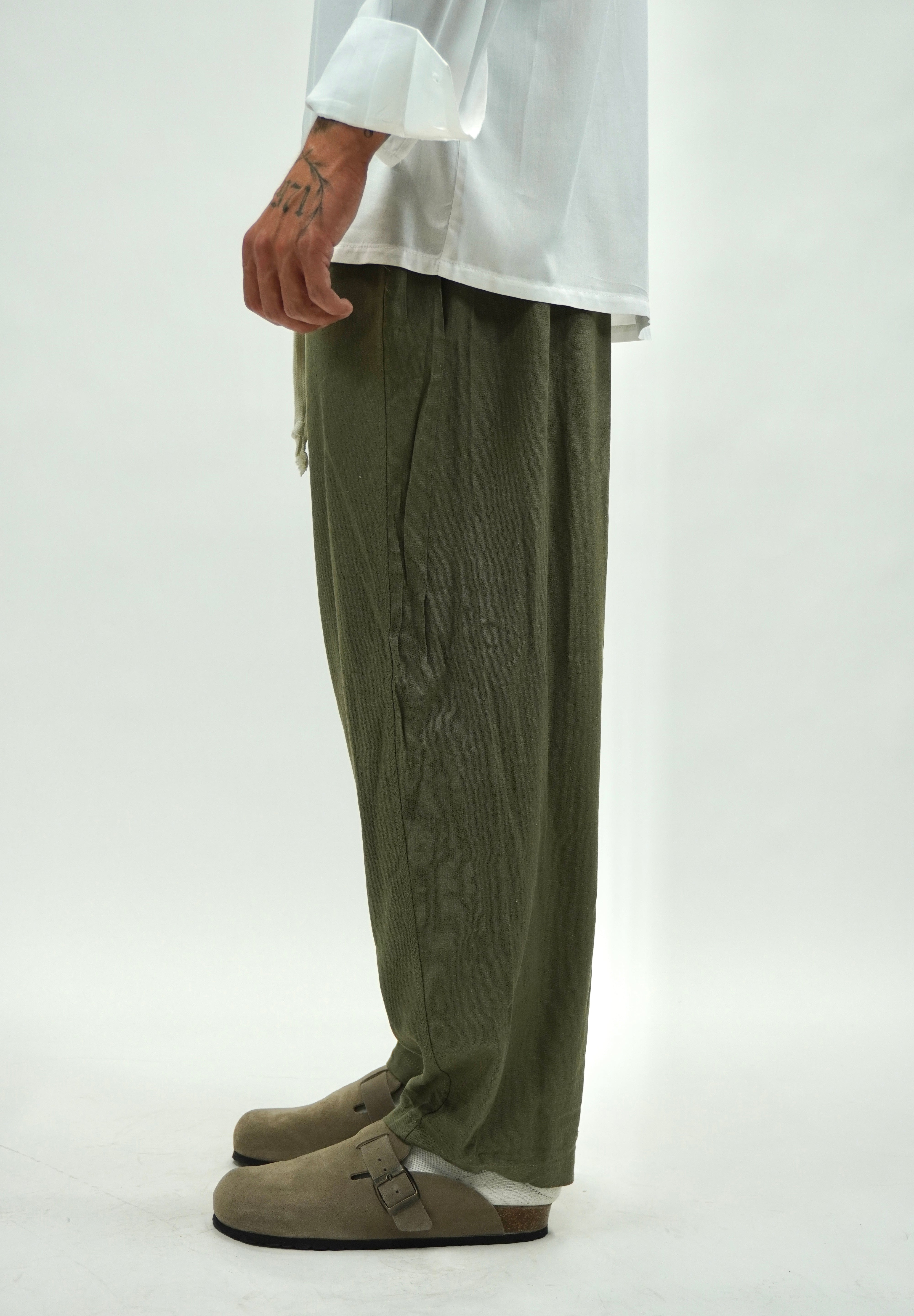 Pantalaccio In Lino Green